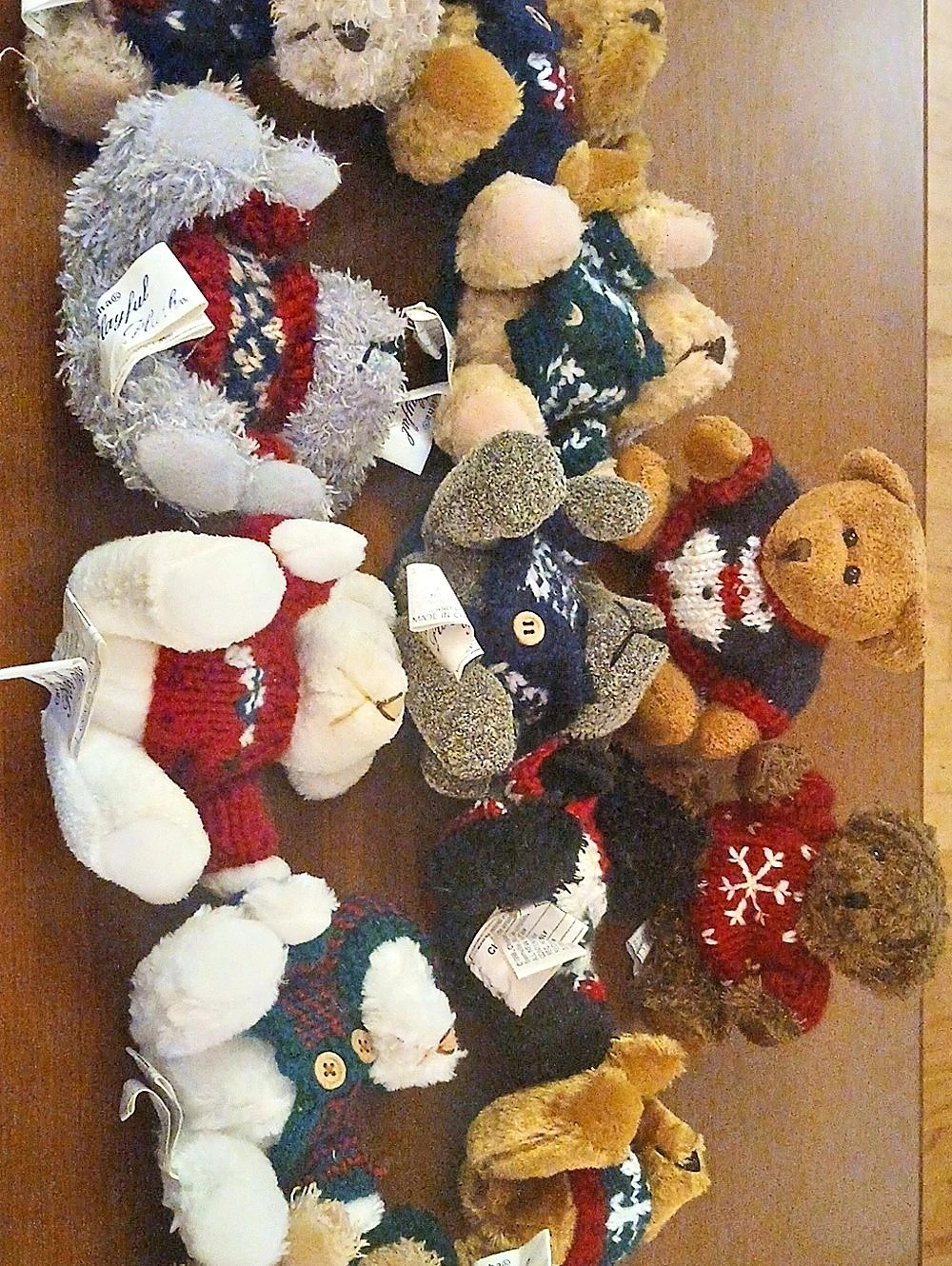 1988 Vintage Lot Chrisha Playful Plush Sweater Teddy Bear Collection Of 12